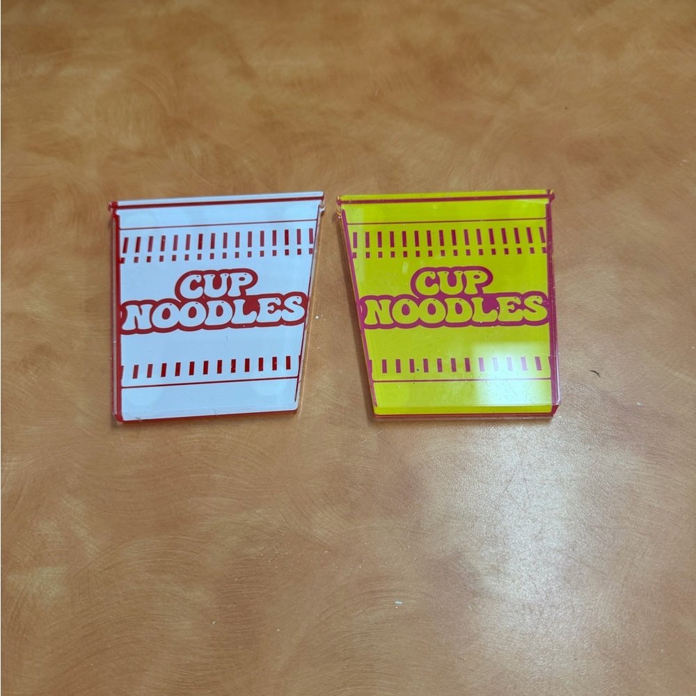 Cup Noodles Red/White and Yellow/Pink Coasters